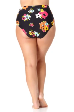 Anne Cole Plus - Convertible High Waist Shirred Swim Bottom 9 Anne Cole Plus - Convertible High Waist Shirred Swim Bottom -Chic Swimwear Shop anne cole plus island bloom convertible shirred hi low bikini bottom back 079 21PB36027