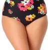 Anne Cole Plus - Convertible High Waist Shirred Swim Bottom 2 Anne Cole Plus - Convertible High Waist Shirred Swim Bottom -Chic Swimwear Shop anne cole plus island bloom convertible shirred hi low bikini bottom front crop 067 21PB36027