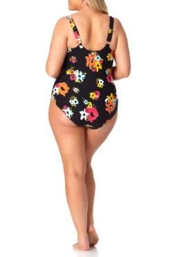 Anne Cole Plus - Sweetheart U Trim One Piece Swimsuit -Chic Swimwear Shop anne cole plus island bloom sweetheart u trim ruched one piece back 1392 21PO07527