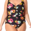 Anne Cole Plus - Sweetheart U Trim One Piece Swimsuit -Chic Swimwear Shop anne cole plus island bloom sweetheart u trim ruched one piece front crop 1377 21PO07527