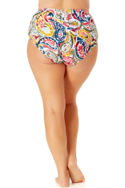 Anne Cole Plus - Ring Belted High Waist Bikini Bottom 11 Anne Cole Plus - Ring Belted High Waist Bikini Bottom -Chic Swimwear Shop anne cole plus watercolor paisley ring belt gw bikini bottom back 060 21PB35195