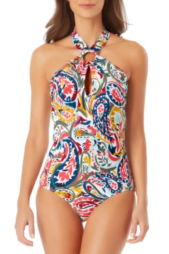 Anne Cole - Ring High Neck One Piece Swimsuit